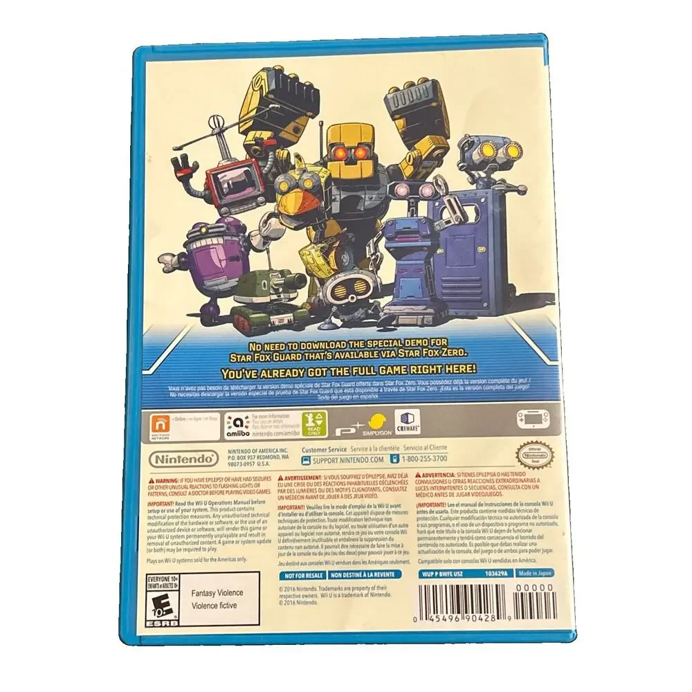 Star Fox Guard Nintendo Wii U No Manual Tested & Working